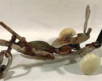 2657 - Handmade Motorcycle Sculpture 12 x 6 x 7