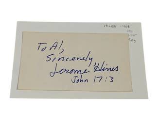 8209 - Jerome Hines Signed Index Card