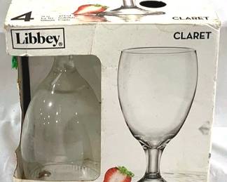 2744 - Libbey Set of 4 Claret Glasses in Box