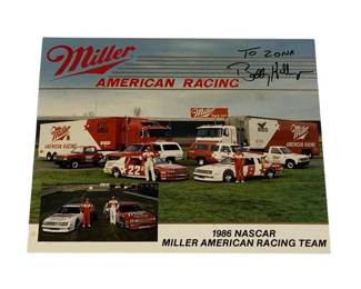 4293 - Bobby Hillin Jr Signed Photo Card 8 x 10.5