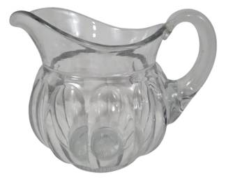 133 - Vintage Heisey Glass Pitcher, Colonial Pattern 8" tall - top of handle has a very small imperfection