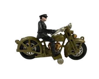 1911 - Cast Iron Motorcycle & Rider 6 x 9