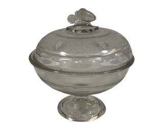 8344 - Early American Pressed Glass Candy Jar 9.5 x 8
