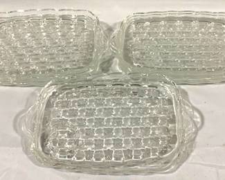 2891 - 8 Glass Snack Plates - 11" x 7"