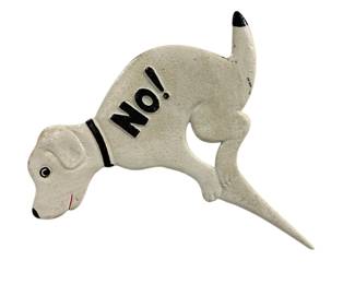 1912 - Cast Iron "NO!" Poop Dog Stake 12 x 12