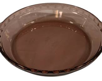 8297 - Pyrex Cranberry Handled Pie Plate 10"