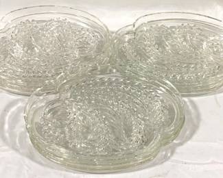 2897 - 12 Glass Snack Plates - 10" x 7.5"