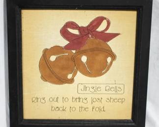 49 - Jingle Bells Framed Decor, 12 x 12