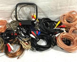 9631 - Lot of Assorted Speaker Wires & A/V Cables You are buying a used as-is electric/electronic item. We do not guarantee all components are present, and if it is not expressly stated, it is untested.
