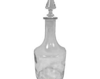 122 - Vintage Glass Decanter - Mid-Century Modern Design 12" tall