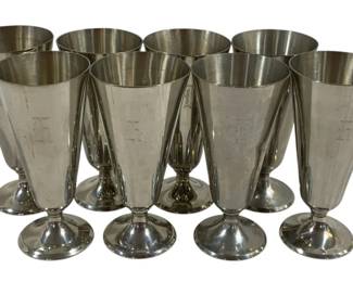 4208 - 8 Steiff Pewter Goblets 7"