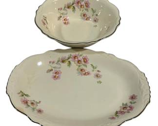 4254 - Homer Laughlin Virginia Rose Bowl & Platter