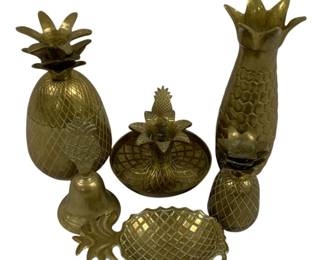 4081 - 6 Brass Pineapple Items