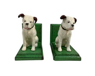1915 - Cast Iron Pair Dog Bookends 5 x 5.5