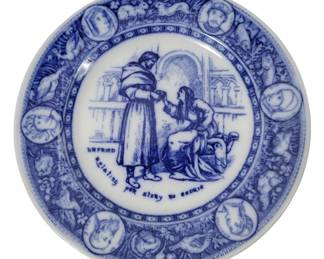 130 - Wedgwood "Ivanhoe" Blue & White Plate 8.25" round