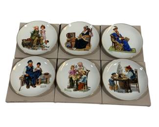 4196 - 6 Norman Rockwell Plates w/ Boxes