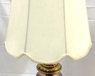2878 - Brass Lamp - 32" Tall You are buying a used as-is electric/electronic item. We do not guarantee all components are present, and if it is not expressly stated, it is untested.