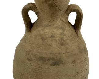 8257 - Art Pottery Handled 10" Vase, cracked