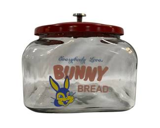 1918 - Bunny Bread Glass Store Jar 8 x 8 x 8