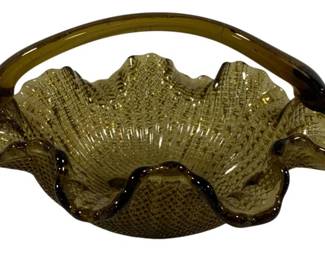 8126 - Amber Glass Basket 6 x 4