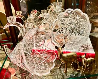 Waterford Marquis crystal cornucopias.