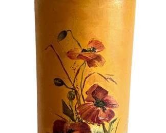 Vintage Hand Painted Tole Umbrella Stand From Brimfield Antique Market & Vintage Hand Made Toile Umbrella
Lot #: 37