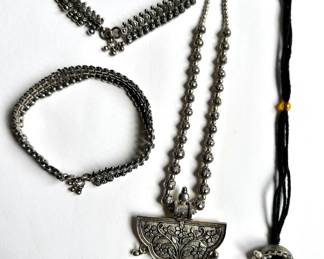 Indian Jewelry: Necklace & 2 Anklets
Lot #: 117