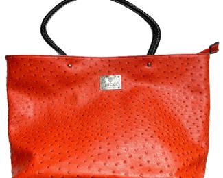 Gucci Large Orange Ostrich Leather Handbag
Lot #: 7