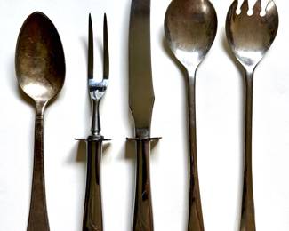 Vintage Silver Plate Spoon From The Waldorf Astoria Hotel, Carving Set & Italian Salad Set
Lot #: 67