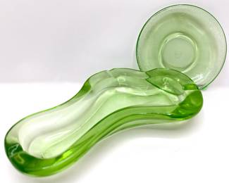 Large Mid Century Modern Heavy Glass Ash Tray & Vintage Federal Glass Depression Glass Small Plate
Lot #: 121