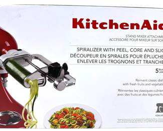 New In Box Kitchen Aid Mixer Attachment Spiralizer With Peel, Core & Slice
Lot #: 31