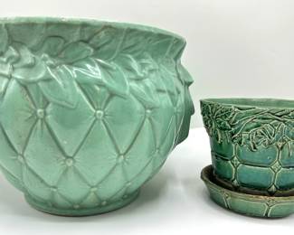 2 Vintage McCoy Diamond Quilted Jardiniere Planters Purchased At A Flea Market In The Hamptons
Lot #: 60