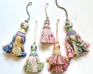 5 Hand Painted Wood Curtain Tassels, Never Used
Lot #: 80
