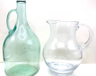Block Vintage Glass Pitcher & Vintage Large Glass Jug
Lot #: 146