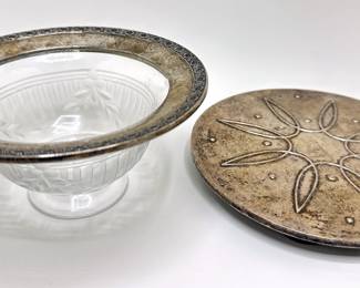 Vintage Crystal Bowl With Silver Edge & Vintage Towle Trivet
Lot #: 112