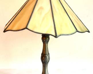 Tiffany Style Slag Glass Brass Table Lamp
Lot #: 50