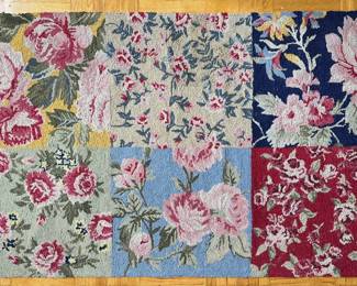 Clever Carriage Home Hooked Patchwork Wool Rug With Cotton Backing, Roses (3 X 5 Feet)
Lot #: 113