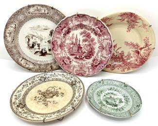 5 Vintage Transfer Ware Platters & Plates By Honfleur, With Hangers Purchased In A Paris Flea Market
Lot #: 58