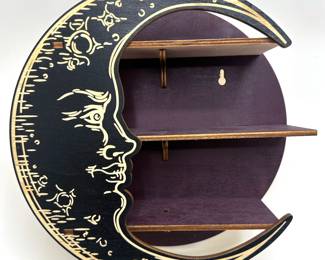 Solid Wood Wall Shelf With Moon, Crystal Display
Lot #: 90