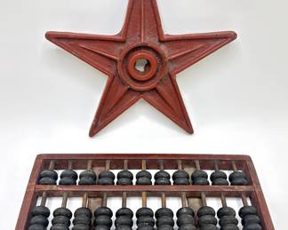 Vintage Wood Abacus & Vintage Folk Art Cast Iron Star
Lot #: 89