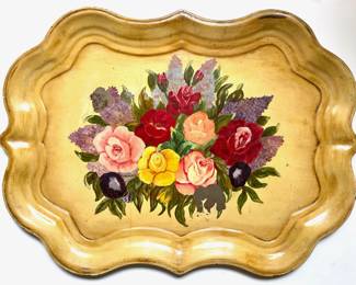 Nash New York Vintage Hand Painted Tole Floral Tray Purchased At Paris Flea Market, Collectable
Lot #: 15