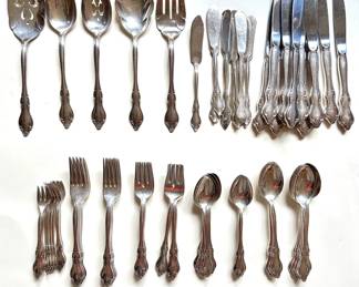Full Service For 12 Vintage International Silverplate Cutlery With Serving Utensils
Lot #: 65