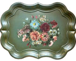 Nash New York Vintage Hand Painted Tole Floral Tray Purchased At Paris Flea Market, Collectable
Lot #: 16
