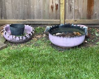 Tire planters, paint them your color 