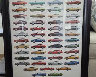 50+years of Ford Mustang framed poster