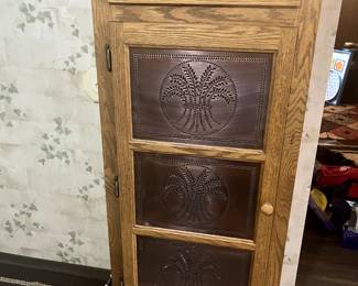 Pie safe with drawer.