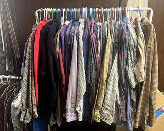 Men's long sleeve button down shirts, mens ties. Men's clothing. 