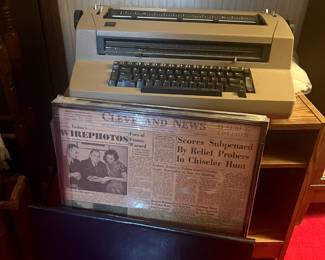 Large typewriter. Antique wall decor.