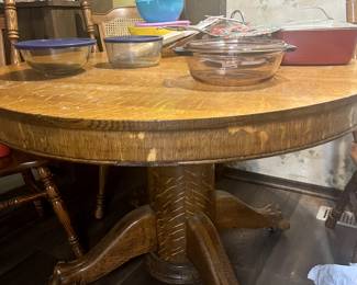 Clawfoot kitchen dining room table.