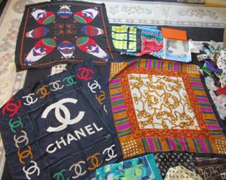Luxury brand scarves, Chanel, Hermes and more